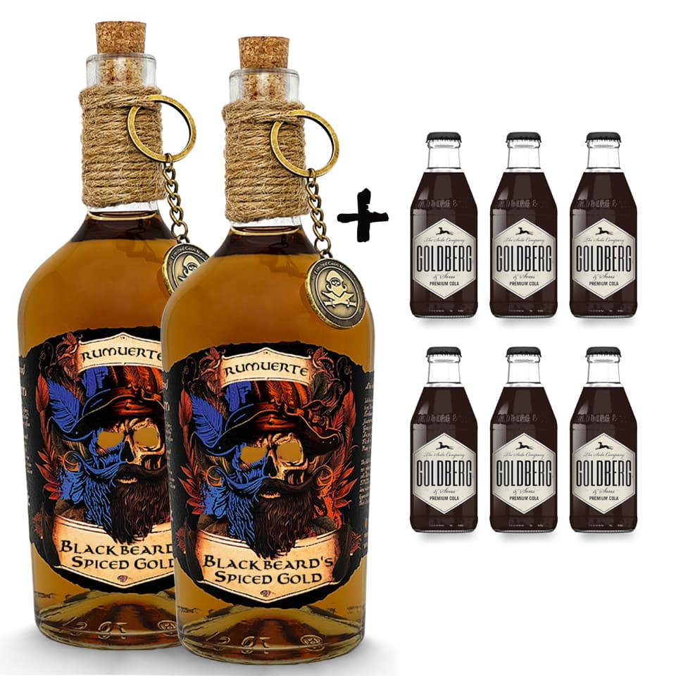 Sparset 2 x Blackbeards Spiced Gold & 6 gratis Goldberg Cola